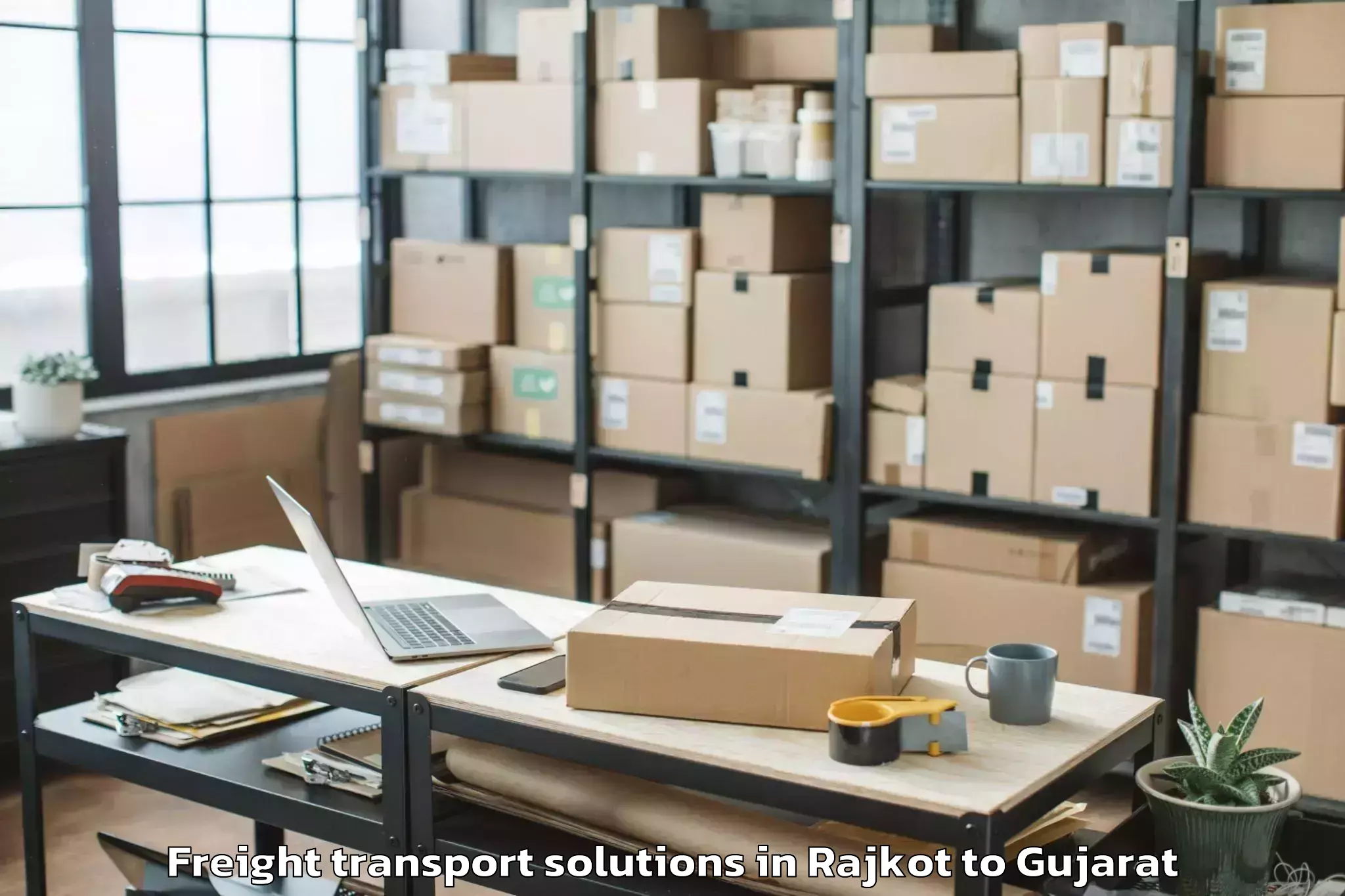 Easy Rajkot to Satlasana Freight Transport Solutions Booking